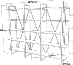 Etagère en aggloméré et métal Book