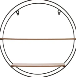 Etagère en bois et métal ronde 40 cm