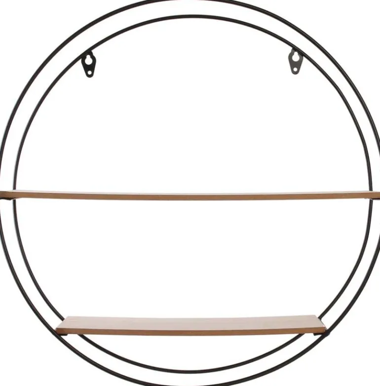 Etagère en bois et métal ronde 40 cm