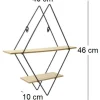 Etagère industrielle losange en bois et métal 46 cm