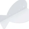 Etagère murale en métal blanc Poisson