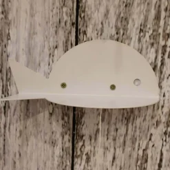 Etagère murale en métal blanc Poisson