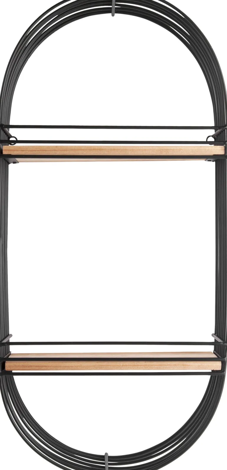 Etagère ovale filaire métal et bois Linéa