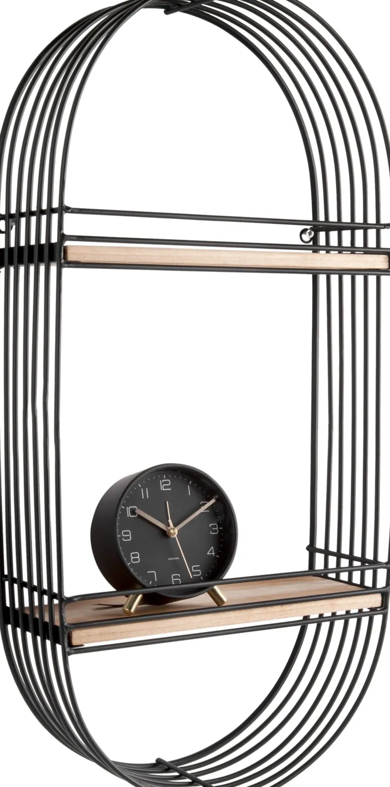 Etagère ovale filaire métal et bois Linéa