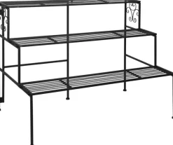 Etagère à plantes pliante en fer (3 niveaux)