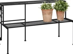 Etagère à plantes pliante en fer (2 niveaux)