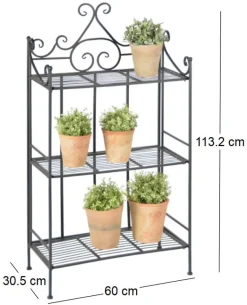 Etagère pliante à plantes Arabesques (Droite 3 niveaux)