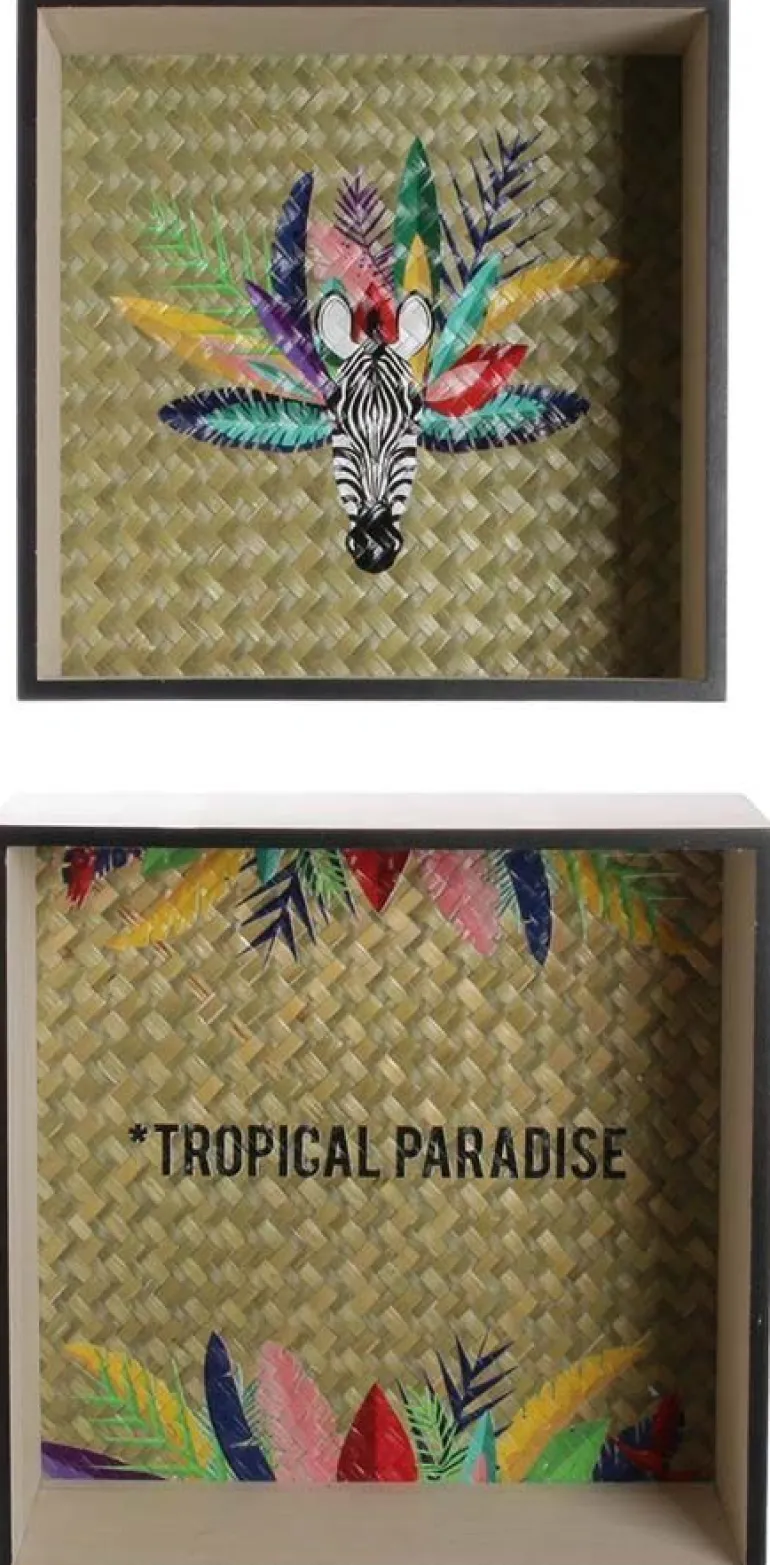 Etagères en bois Tropical Paradise Exotique (Lot de 2)