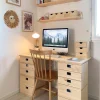 Etagère tablette murale en pin brut (90 x 17 cm)