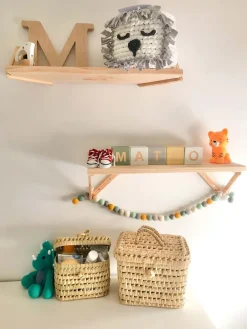 Etagère tablette murale en pin brut (60 x 25 cm)