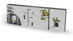 Etagère télescopique avec supports à plantes