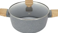 Faitout en aluminium forgé poignées effet bois (24 cm)