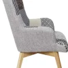 Fauteuil assise en tissu patchwork Helsinki