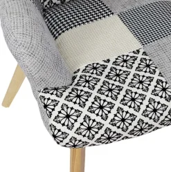 Fauteuil assise en tissu patchwork Helsinki