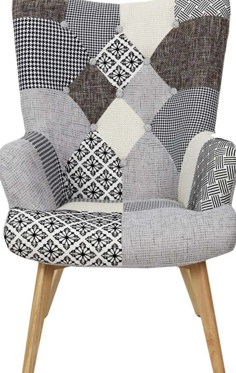Fauteuil assise en tissu patchwork Helsinki