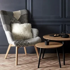 Fauteuil assise en tissu patchwork Helsinki