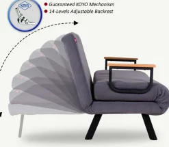 Fauteuil convertible en tissu Sando (Gris)