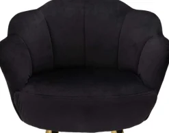 Fauteuil de bar en tissu et métal Vienna (Noir et doré)