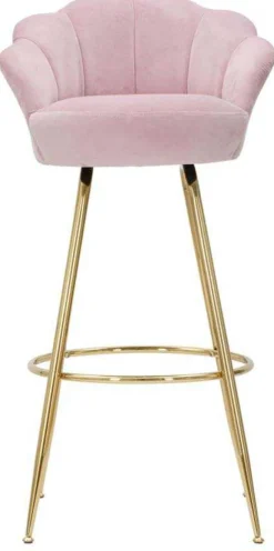 Fauteuil de bar en tissu et métal Vienna (Rose)