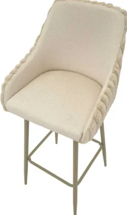 Fauteuil de bar en tissu et métal Alaska (Lot de 2) (Crème)