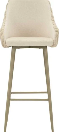 Fauteuil de bar en tissu et métal Alaska (Lot de 2) (Crème)