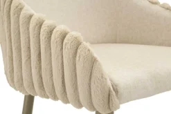 Fauteuil de bar en tissu et métal Alaska (Lot de 2) (Crème)