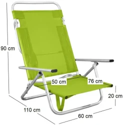 Fauteuil de plage en aluminium Maribel (Vert)