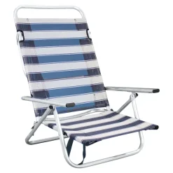 Fauteuil de plage en aluminium Maribel (Rayé bleu)
