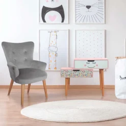 Fauteuil enfant en velours Helsinki