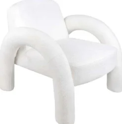 Fauteuil en polyester Brazo (Blanc)