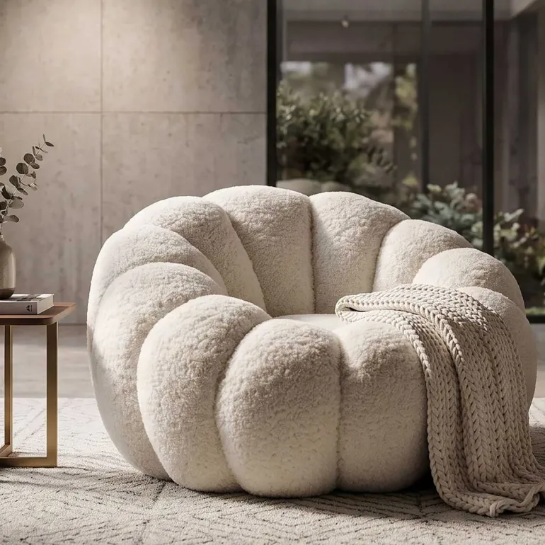 Fauteuil en tissu Bubble 92 x 61 cm