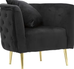Fauteuil en tissu Bucarest 76 x 74 x 71 cm (Noir)