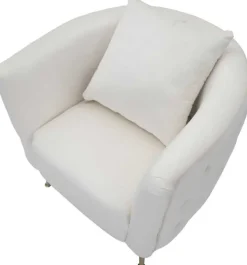 Fauteuil en tissu Bucarest 76 x 74 x 71 cm (Crème)