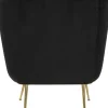 Fauteuil en tissu capitonné Budapest 88 x 83 x 91 cm (Noir)
