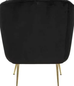 Fauteuil en tissu capitonné Budapest 88 x 83 x 91 cm (Noir)