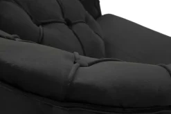 Fauteuil en tissu capitonné Budapest 88 x 83 x 91 cm (Noir)