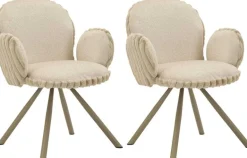 Fauteuil en tissu côtelé Stockholm (Lot de 2) (Crème)