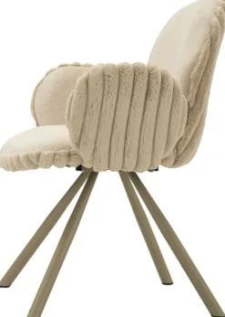 Fauteuil en tissu côtelé Stockholm (Lot de 2) (Crème)