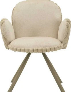 Fauteuil en tissu côtelé Stockholm (Lot de 2) (Crème)