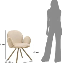Fauteuil en tissu côtelé Stockholm (Lot de 2) (Crème)