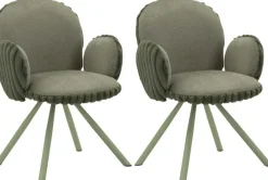 Fauteuil en tissu côtelé Stockholm (Lot de 2) (Vert)