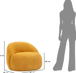 Fauteuil en tissu Ginevra 81 x 78 x 64 cm