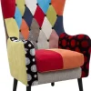 Fauteuil en tissu patchwork Imperial 73 x 79 x 106 cm