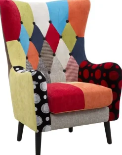 Fauteuil en tissu patchwork Imperial 73 x 79 x 106 cm