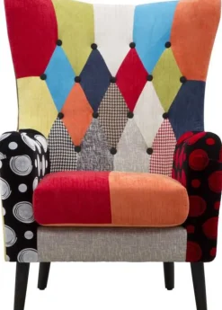 Fauteuil en tissu patchwork Imperial 73 x 79 x 106 cm