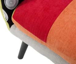 Fauteuil en tissu patchwork 71 x 63 x 78 cm