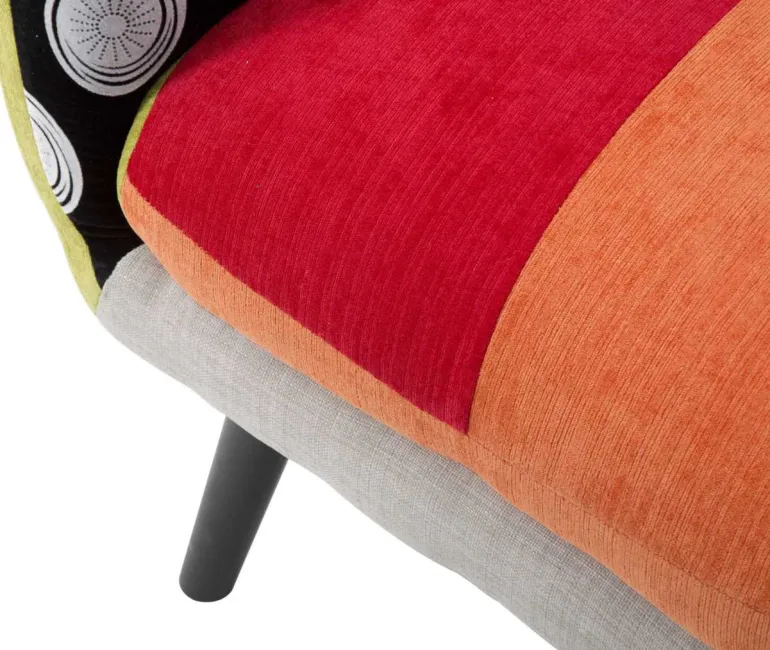 Fauteuil en tissu patchwork 71 x 63 x 78 cm
