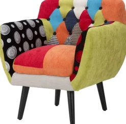 Fauteuil en tissu patchwork 71 x 63 x 78 cm