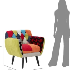 Fauteuil en tissu patchwork 71 x 63 x 78 cm