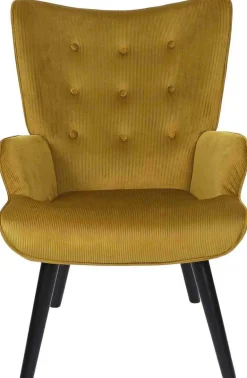 Fauteuil en velours côtelé Giulia (Jaune)